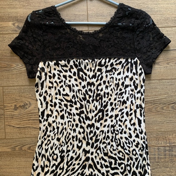 White House Black Market Tops - WHBM Lace Leopard Print Sz S
